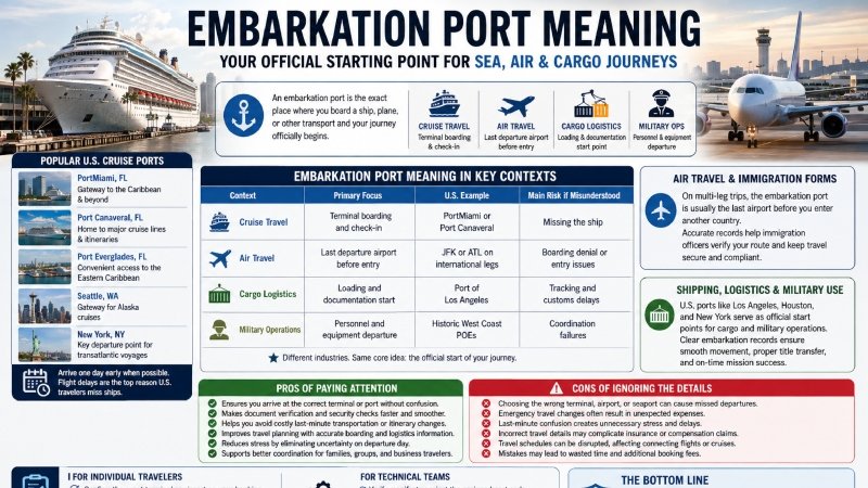 embarkation port meaning